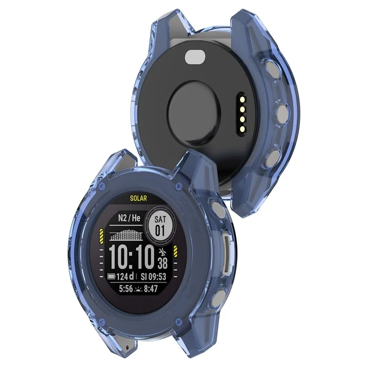 Protective Watch Case for Garmin Descent G2 / G1 / G1 Solar / G1 Solar Letel TPU Semi-Enclosed Cover - Transparent Blue