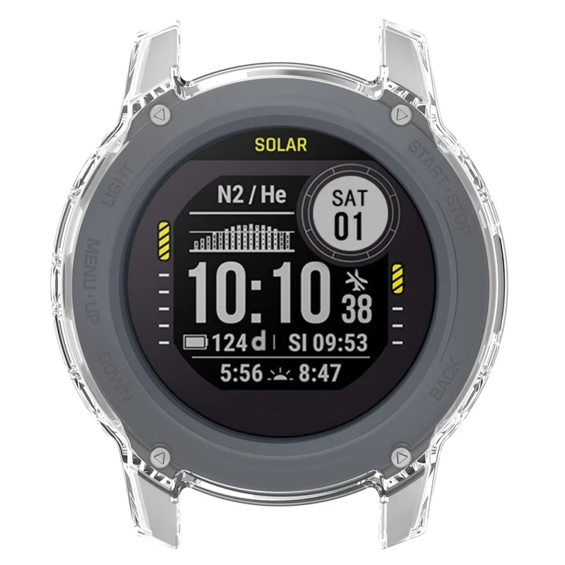 Protective Watch Case for Garmin Descent G2 / G1 / G1 Solar / G1 Solar Letel TPU Semi-Enclosed Cover - Transparent