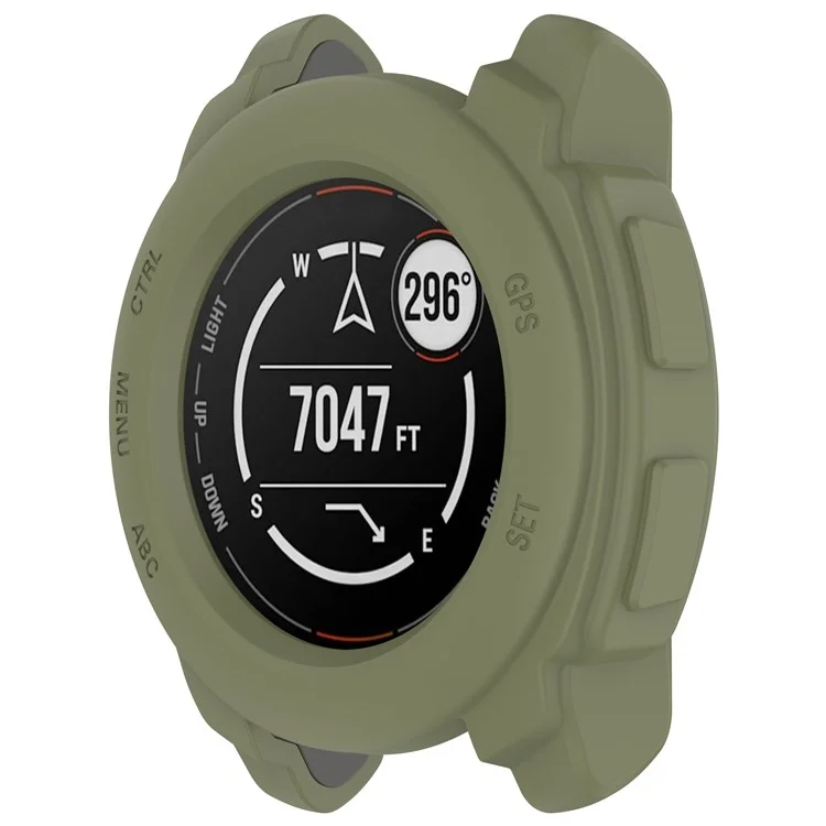Чехол для часов Garmin Instinct E 40мм из силикона, противоударный бампер - Армейский зеленый