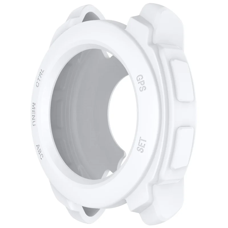 For Garmin Instinct E 40mm Watch Case Silicone Shockproof Bumper Frame - White