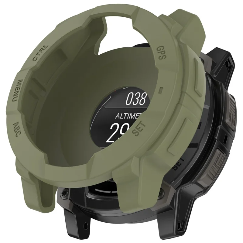 Per Garmin Instinct E 45mm Custodia Protettiva in Silicone Antiurto - Verde Militare