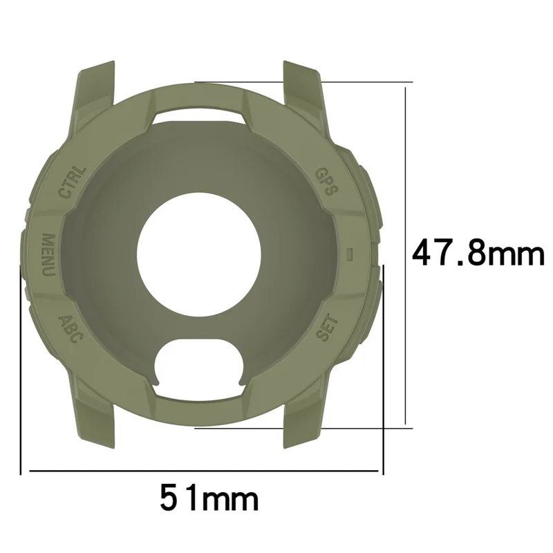 Per Garmin Instinct E 45mm Custodia Protettiva in Silicone Antiurto - Verde Militare