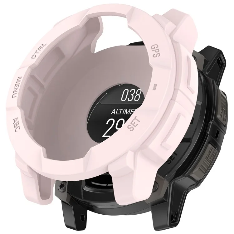 Für Garmin Instinct E 45mm Uhrengehäuse Silikon Stoßfeste Schutzhülle - Hellrosa