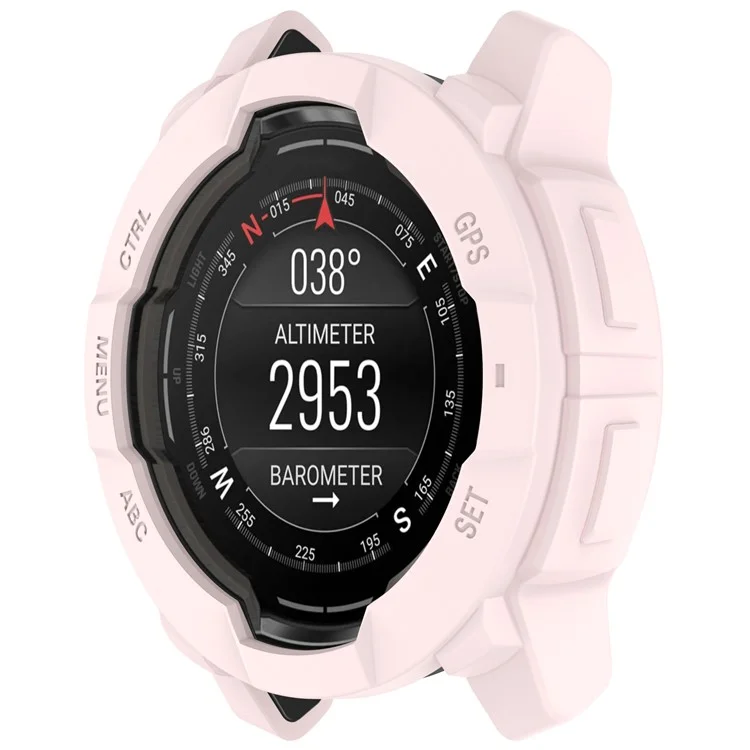 Für Garmin Instinct E 45mm Uhrengehäuse Silikon Stoßfeste Schutzhülle - Hellrosa