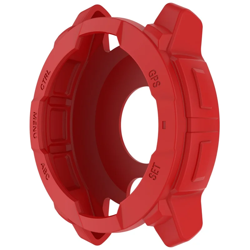 For Garmin Instinct 3 AMOLED 45mm / Instinct 3 Solar 45mm Watch Case Silicone Shockproof Bumper Frame - Red