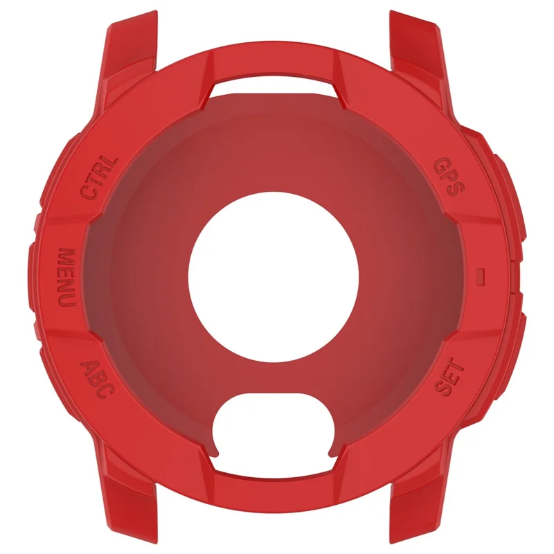 For Garmin Instinct 3 AMOLED 45mm / Instinct 3 Solar 45mm Watch Case Silicone Shockproof Bumper Frame - Red