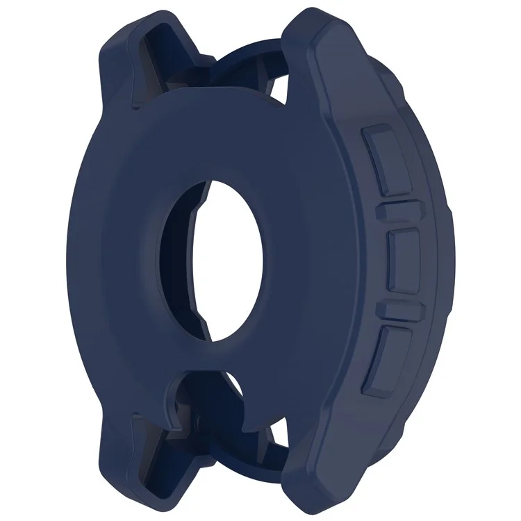 For Garmin Instinct 3 AMOLED 45mm / Instinct 3 Solar 45mm Watch Case Silicone Shockproof Bumper Frame - Midnight Blue