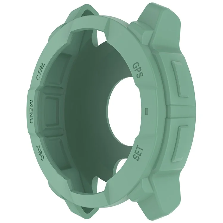 For Garmin Instinct 3 AMOLED 45mm / Instinct 3 Solar 45mm Watch Case Silicone Shockproof Bumper Frame - Green