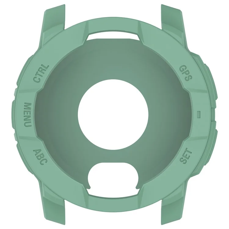 For Garmin Instinct 3 AMOLED 45mm / Instinct 3 Solar 45mm Watch Case Silicone Shockproof Bumper Frame - Green