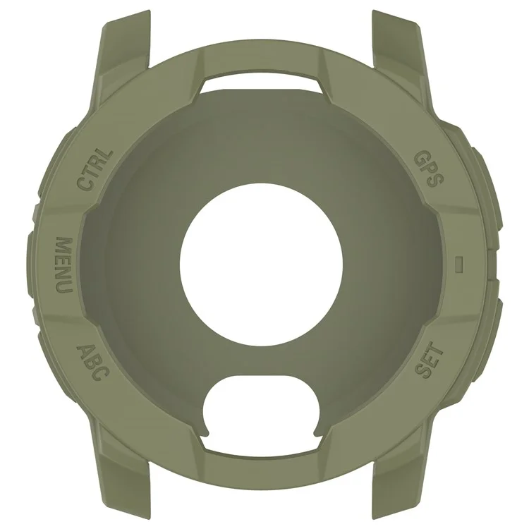 For Garmin Instinct 3 AMOLED 50mm / Instinct 3 Solar 50mm Watch Case Silicone Shockproof Bumper Frame - Army Green