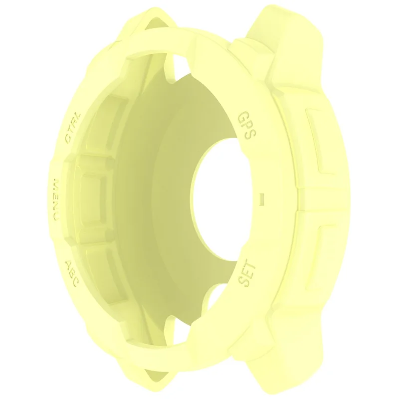 For Garmin Instinct 3 AMOLED 50mm / Instinct 3 Solar 50mm Watch Case Silicone Shockproof Bumper Frame - Yellow