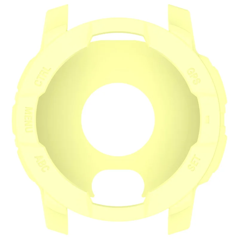 For Garmin Instinct 3 AMOLED 50mm / Instinct 3 Solar 50mm Watch Case Silicone Shockproof Bumper Frame - Yellow