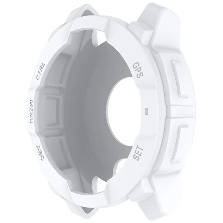 For Garmin Instinct 3 AMOLED 50mm / Instinct 3 Solar 50mm Watch Case Silicone Shockproof Bumper Frame - White