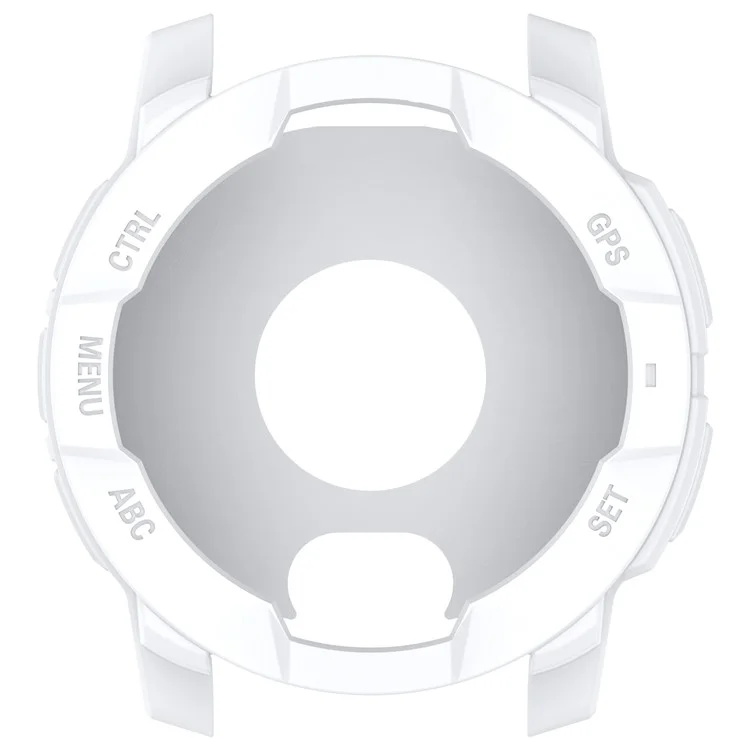 For Garmin Instinct 3 AMOLED 50mm / Instinct 3 Solar 50mm Watch Case Silicone Shockproof Bumper Frame - White