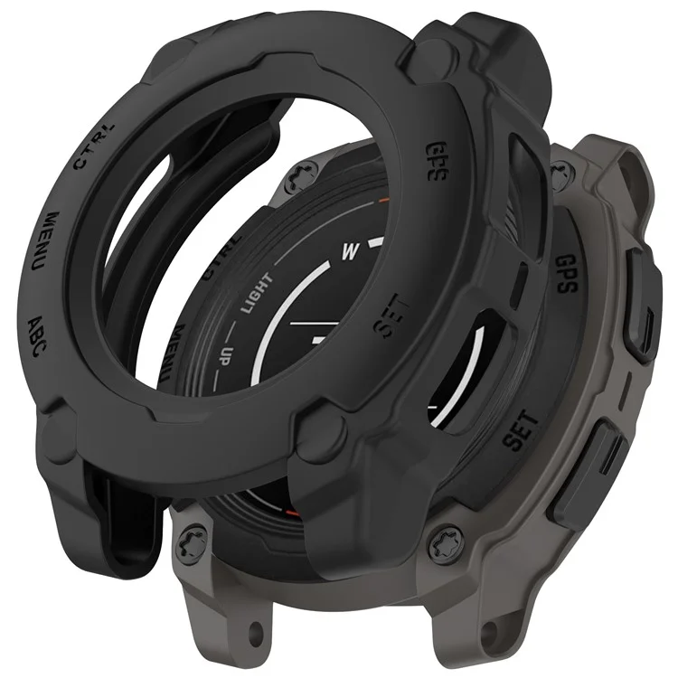Para Garmin Instinct E 40mm Capa de Armadura à Prova de Choque TPU Proteção Robusta - Preto