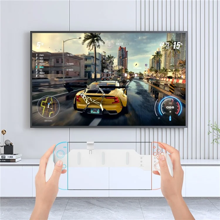 JYS JYS-NS2297 For Nintendo Switch 2 / Switch / Switch OLED Ergonomic Grip Handle Anti-Slip Handheld Grip - White