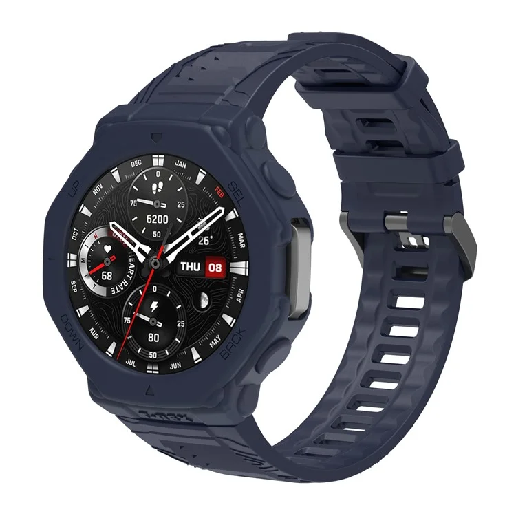 For Huami Amazfit T-Rex 3 Anti Scratch Protective Case TPU Watch Cover - Dark Blue
