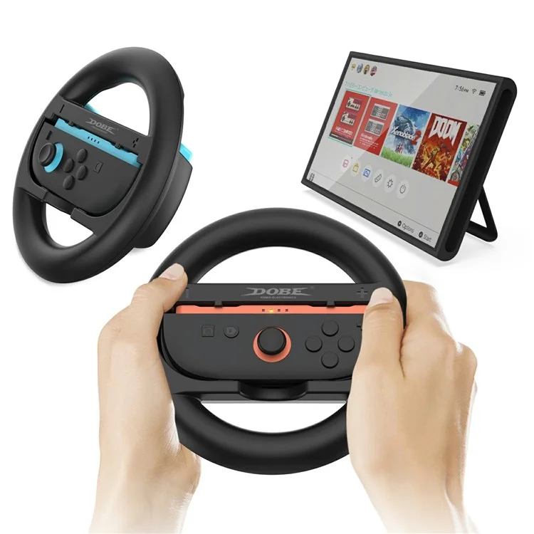 DOBE TNS-3196 Rennlenkrad-Controller für Nintendo Switch - Lenkradhalterung für Joy-Con Links und Rechts