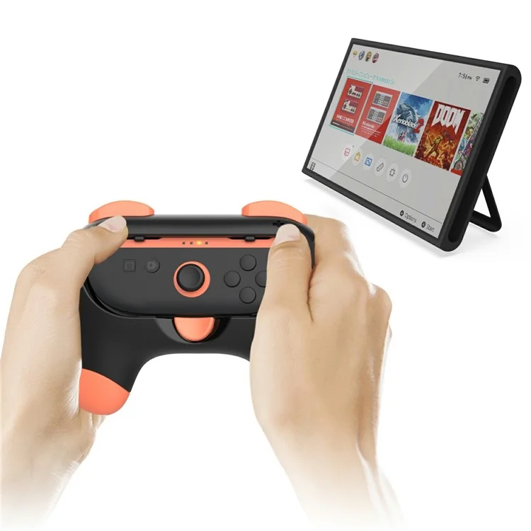 DOBE TNS-3163 2Pcs For Nintendo Switch 2 Ergonomic Left and Right Joy-Con Controller Grips - Pink+Green
