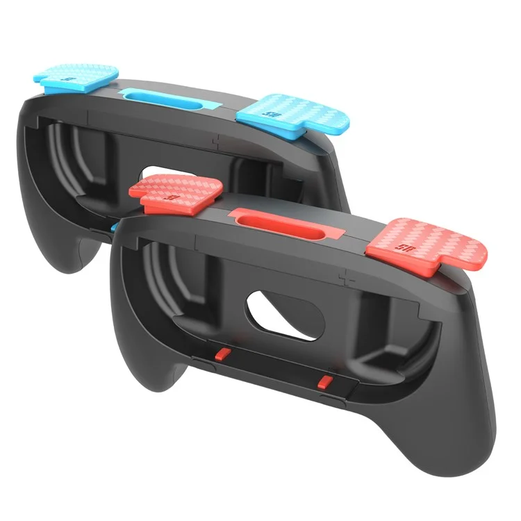 PGTECH GP-361 2 Poignées de Contrôleur Ergonomiques Gauche et Droite pour Nintendo Switch Joy-Con - Noir Rouge+Noir Bleu