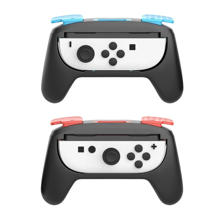 PGTECH GP-361 2 Poignées de Contrôleur Ergonomiques Gauche et Droite pour Nintendo Switch Joy-Con - Noir Rouge+Noir Bleu