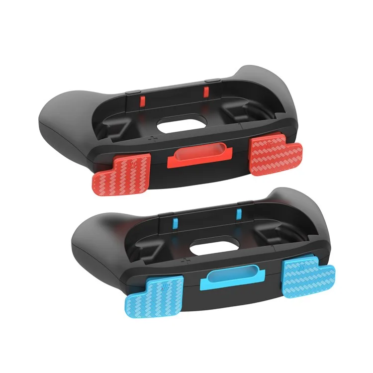 PGTECH GP-361 2 Poignées de Contrôleur Ergonomiques Gauche et Droite pour Nintendo Switch Joy-Con - Noir Rouge+Noir Bleu