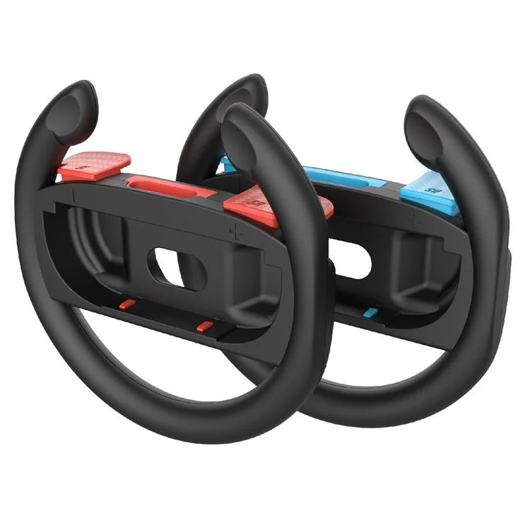 PGTECH GP-362 2 Pièces pour Nintendo Switch 2 Volant de jeu de course Bracket Gauche et Droit Joy-Con Wheel - Noir Rouge+Noir Bleu
