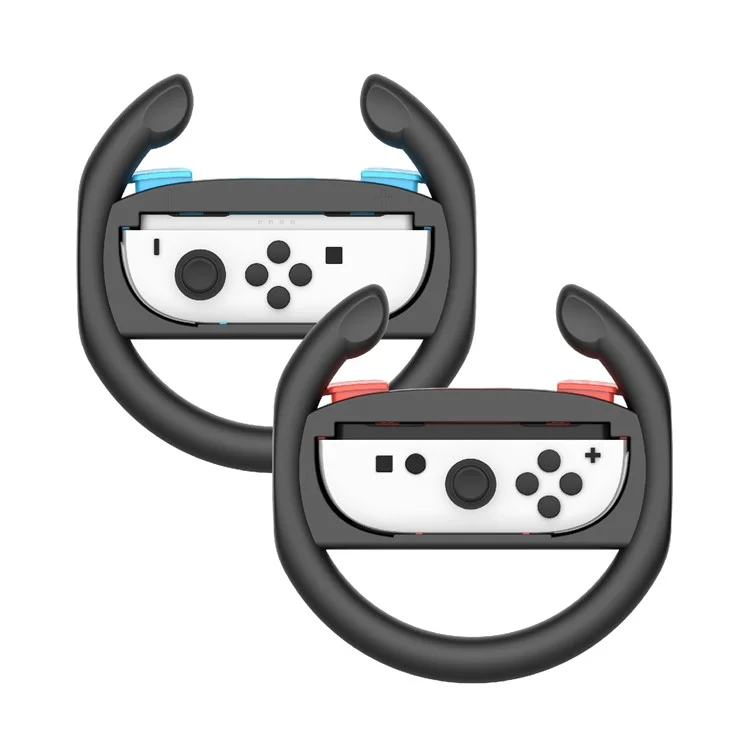 PGTECH GP-362 2 Pièces pour Nintendo Switch 2 Volant de jeu de course Bracket Gauche et Droit Joy-Con Wheel - Noir Rouge+Noir Bleu