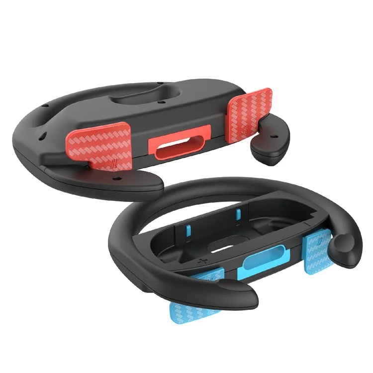 PGTECH GP-362 2 Pièces pour Nintendo Switch 2 Volant de jeu de course Bracket Gauche et Droit Joy-Con Wheel - Noir Rouge+Noir Bleu