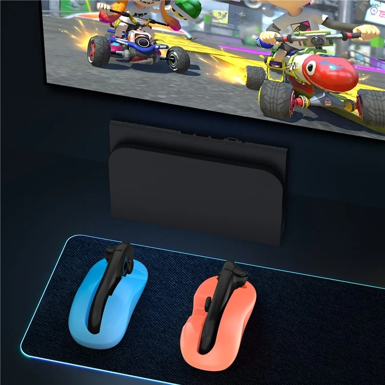 JYS-NS2296 2Pcs for Nintendo Switch 2 Joy-Con Grip Mouse Mini Portable Ergonomic Controller Base - Blue+Red