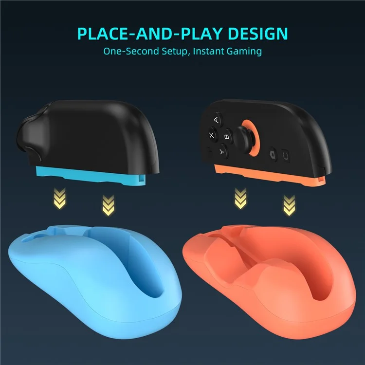 JYS-NS2296 2Pcs for Nintendo Switch 2 Joy-Con Grip Mouse Mini Portable Ergonomic Controller Base - Blue+Red