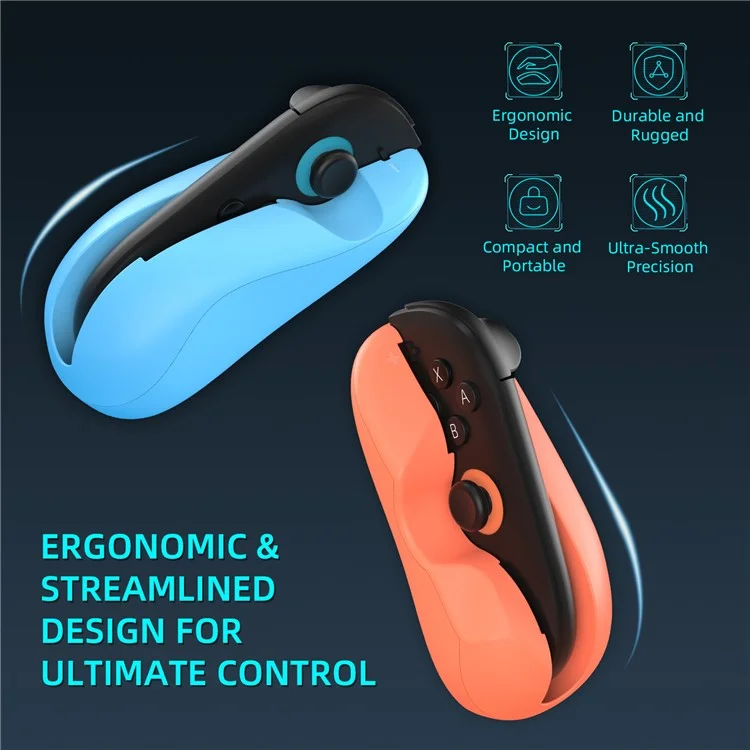 JYS-NS2296 2Pcs for Nintendo Switch 2 Joy-Con Grip Mouse Mini Portable Ergonomic Controller Base - Blue+Red