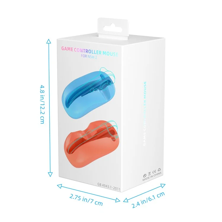 JYS-NS2296 2Pcs for Nintendo Switch 2 Joy-Con Grip Mouse Mini Portable Ergonomic Controller Base - Blue+Red