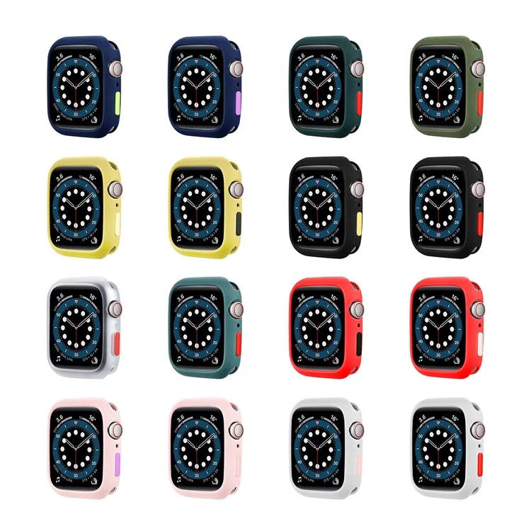 Süßigkeitsfarbe Weiche Silikon Smart Watch Protector Fall Für Apple Watch Serie 6 / SE / 5/4 40mm - Weiß / Rosa