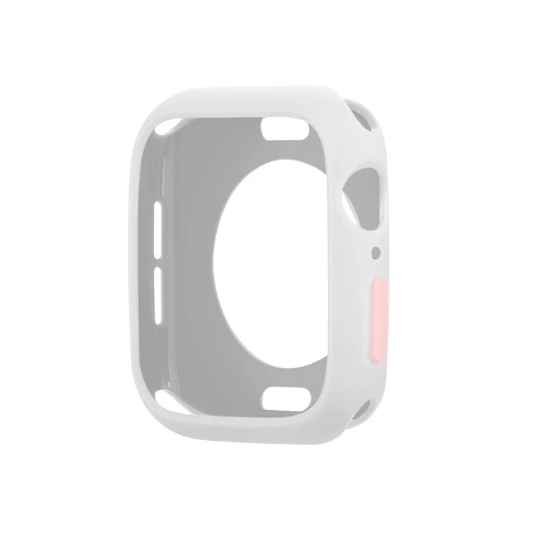 Süßigkeitsfarbe Weiche Silikon Smart Watch Protector Fall Für Apple Watch Serie 6 / SE / 5/4 40mm - Weiß / Rosa