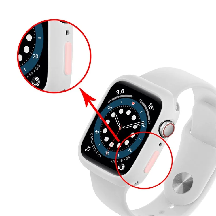 Custodia protettiva per orologio smart in silicone soft e colorato per Apple Watch Series 6 / SE / SE (2022) / 5 / 4 40mm - Bianco / Rosa