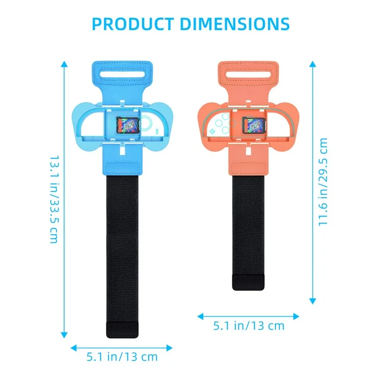 JYS-NS2262 2Pcs For Nintendo Switch 2 Dance Wristbands Joy-Con Controller Sports Wrist Bands - Blue+Red