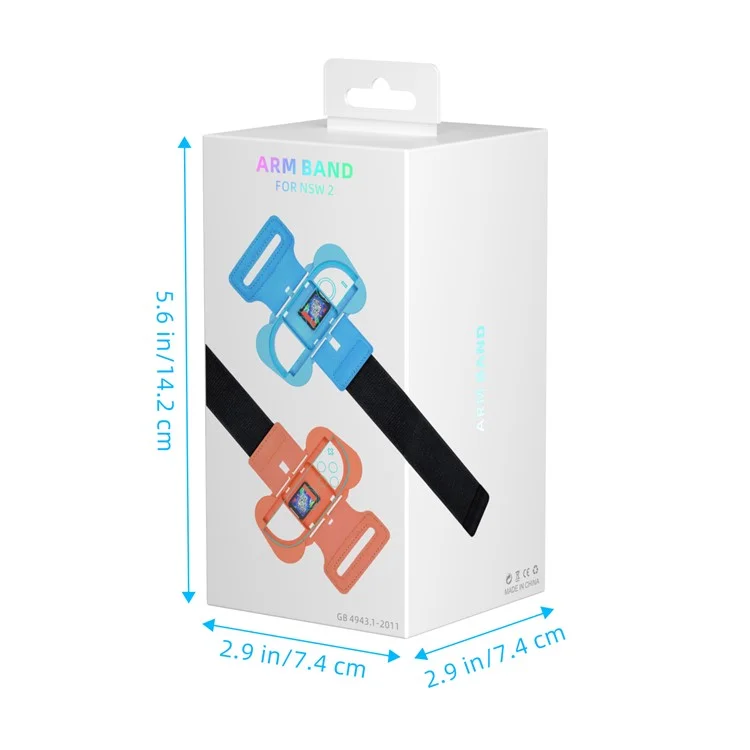 JYS-NS2262 2Pcs For Nintendo Switch 2 Dance Wristbands Joy-Con Controller Sports Wrist Bands - Blue+Red