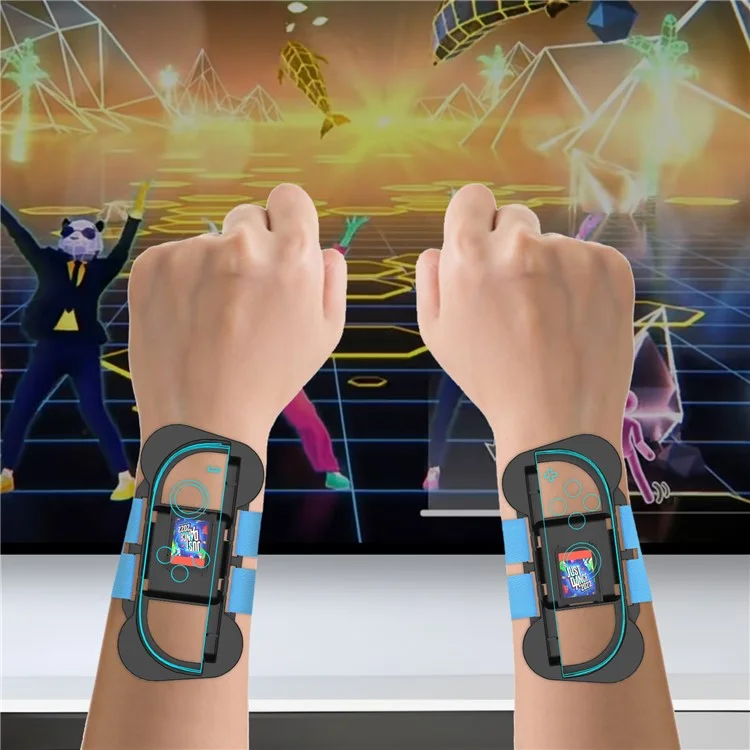 JYS-NS2262 2Pcs For Nintendo Switch 2 Dance Wristbands Joy-Con Controller Sports Wrist Bands - Black