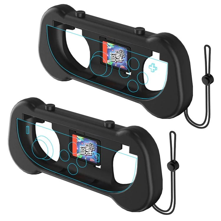 JYS-NS2263 2Pcs For Nintendo Switch 2 Joy-Con Grip Handle Ergonomic Controller Attachment with Wrist Strap - Black