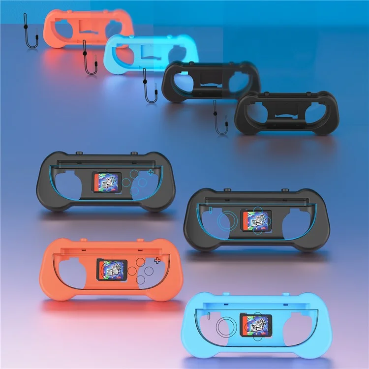 JYS-NS2263 2Pcs For Nintendo Switch 2 Joy-Con Grip Handle Ergonomic Controller Attachment with Wrist Strap - Black