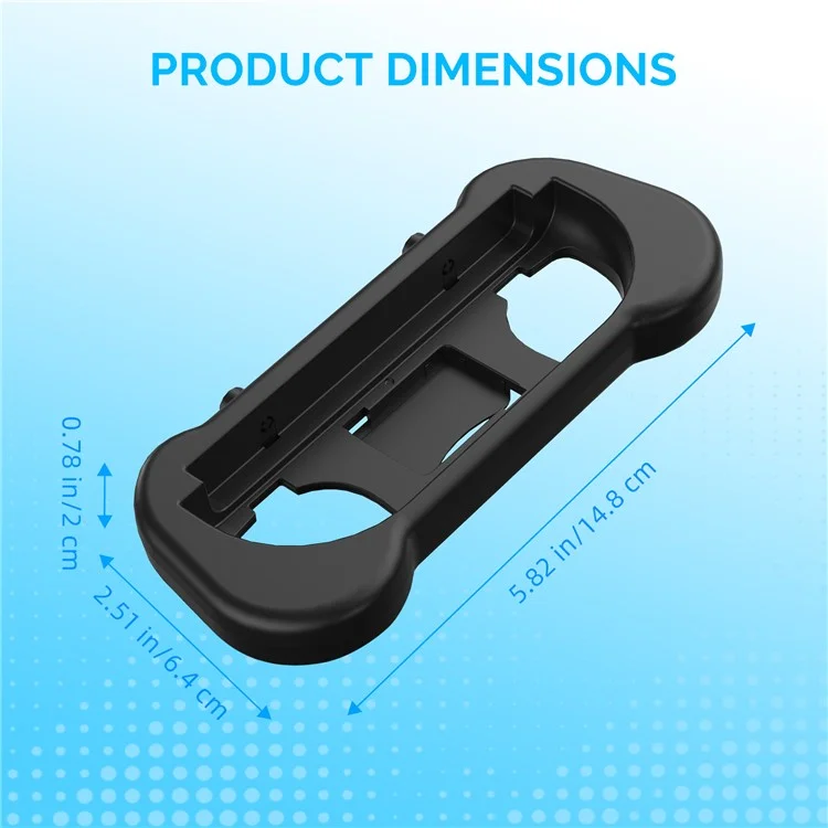JYS-NS2263 2Pcs For Nintendo Switch 2 Joy-Con Grip Handle Ergonomic Controller Attachment with Wrist Strap - Black