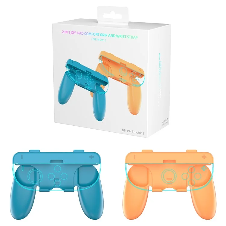 JYS-NS2276 Pour Nintendo Switch 2 Poignée de Contrôleur Joy-Con Détachable Ergonomique Manette de Jeu - Bleu+Rouge