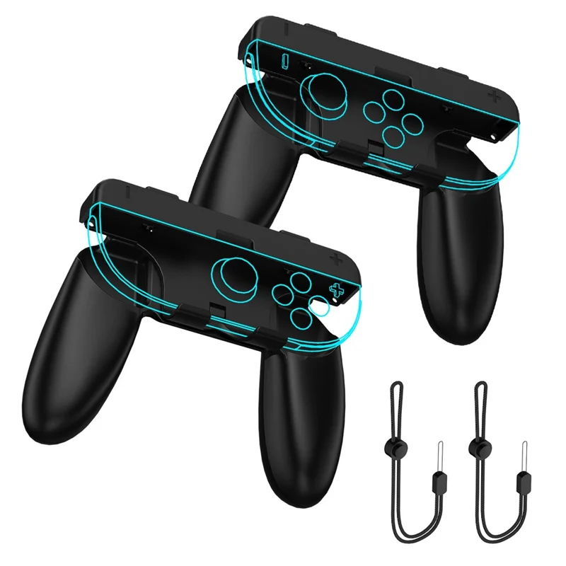 JYS-NS2276 For Nintendo Switch 2 Detachable Joy-Con Controller Grip Set Ergonomic Handheld Gamepad - Black