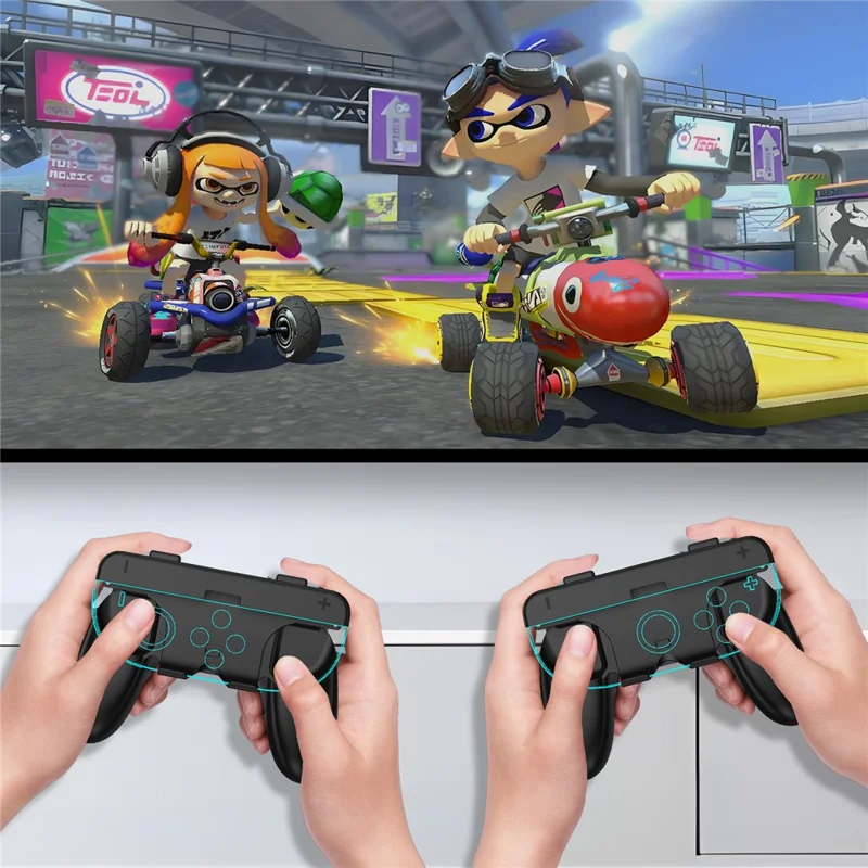 JYS-NS2276 For Nintendo Switch 2 Detachable Joy-Con Controller Grip Set Ergonomic Handheld Gamepad - Black