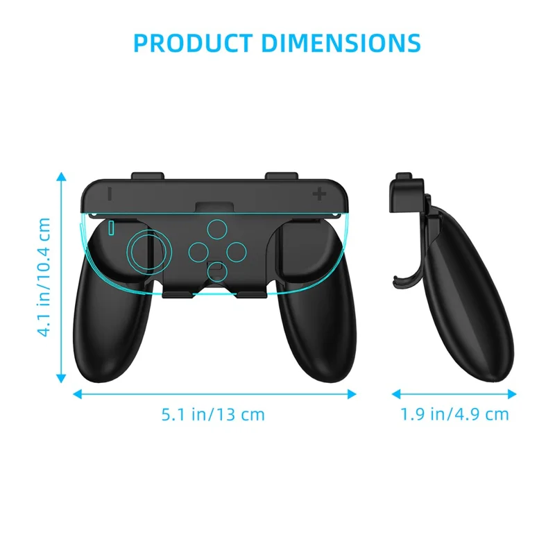 JYS-NS2276 For Nintendo Switch 2 Detachable Joy-Con Controller Grip Set Ergonomic Handheld Gamepad - Black
