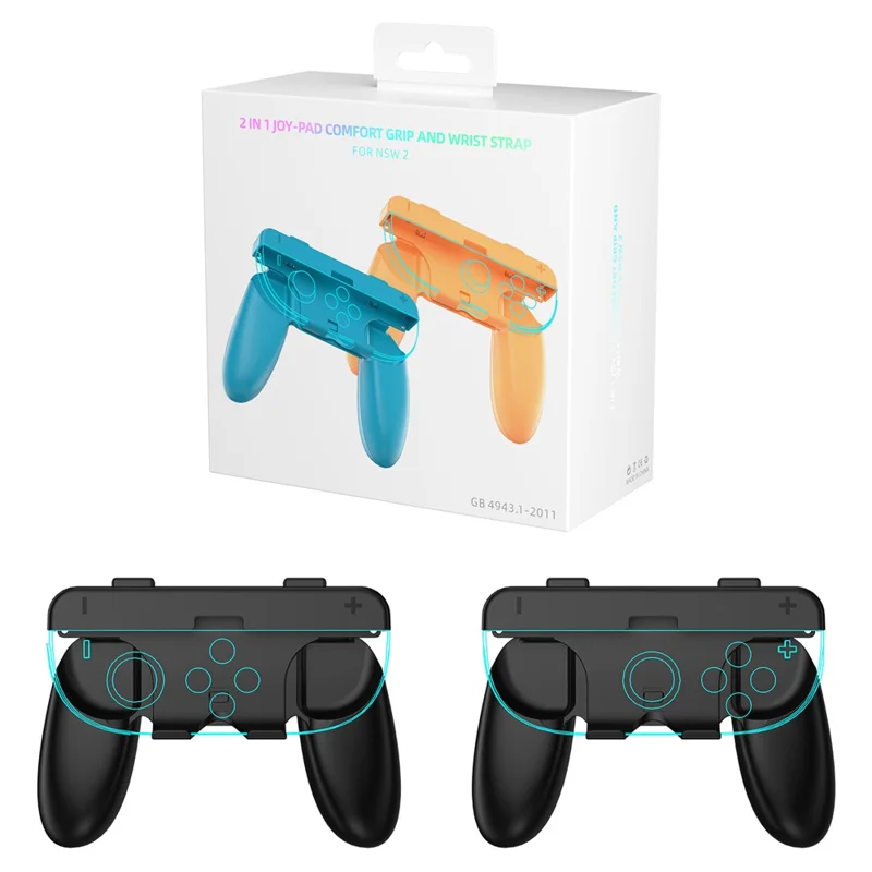 JYS-NS2276 For Nintendo Switch 2 Detachable Joy-Con Controller Grip Set Ergonomic Handheld Gamepad - Black