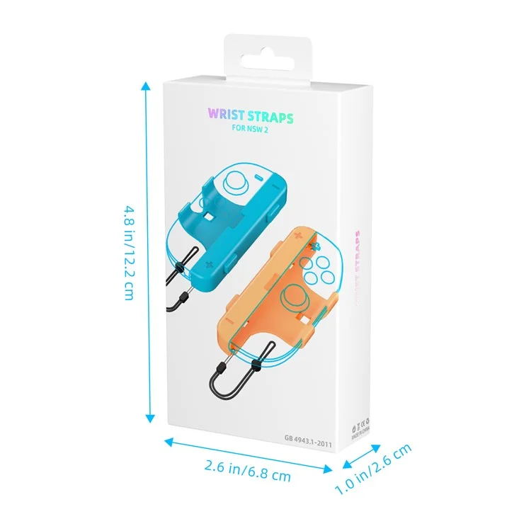 JYS-NS2280 Lot de 2 Poignées Ergonomiques pour Joy-Con de Nintendo Switch avec Dragonne - Bleu+Rouge