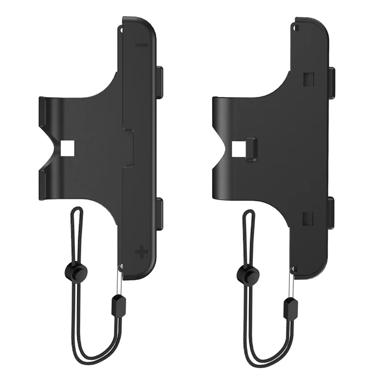 JYS-NS2280 2Pcs For Nintendo Switch 2 Dual Joy-Con Grip Handles with Wrist Strap Ergonomic Controller Attachments - Black