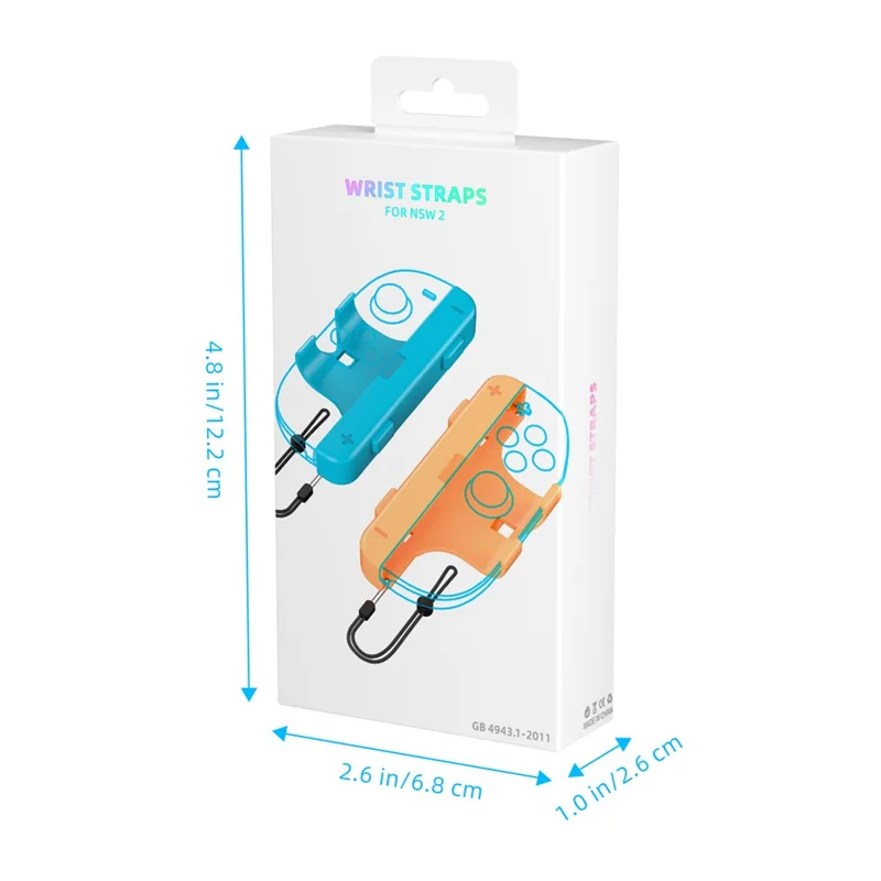 JYS-NS2280 2Pcs For Nintendo Switch 2 Dual Joy-Con Grip Handles with Wrist Strap Ergonomic Controller Attachments - Black